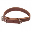 COLLIER CUIR GRAS DOUBLE 2,2 cm x 47 cm