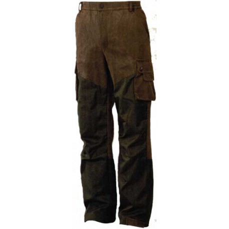 PANTALON FACON CUIR VIEILLI/NYLON VERT FARM-LAND
