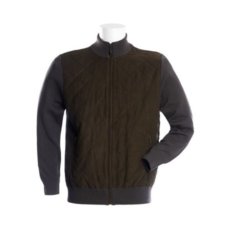 BLOUSON BI-MATIERES TAUPE JUMFIL