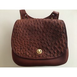 SAC BANDOUILLERE CUIR D AUTRUCHE