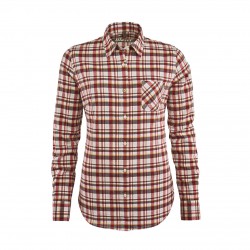 CHEMISIER BLASER BORDEAUX/NATURE/MARRON A CARREAUX