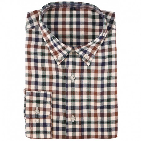 CHEMISE CARREAUX MARRON SOMLYS