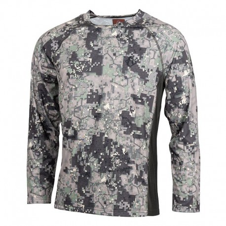 T-SHIRT MANCHES LONGUES STRETCH DIGITAL VERT (PIXEL)