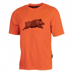 TEE- SHIRT DE CHASSE SANGLIER ORANGE FEMME