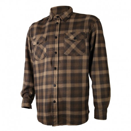 CHEMISE POLAIRE MARRON CARREAUX SOMLYS