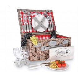 PANIER PIQUE-NIQUE MARLY VICHY ROUGE - 4 PERS.