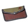 POCHETTE A BALLES TOILE ET CUIR BRODEE