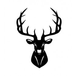 SILHOUETTE TETE DE CERF - PEINT EN NOIR