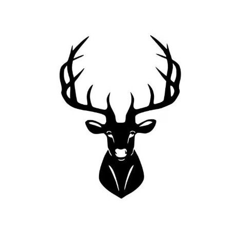 SILHOUETTE TETE DE CERF - PEINT EN NOIR