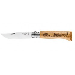 COUTEAU OPINEL N°8 - GRAVURE SANGLIER