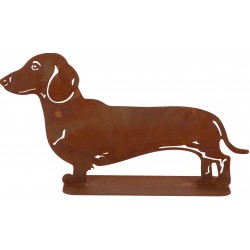 FIGURINE TECKEL EN METAL ROUILLE