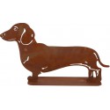 FIGURINE TECKEL EN METAL ROUILLE