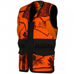 GILET DE CHASSE CAMO ORANGE/VERT TREELAND