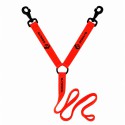 LAISSE ACCOUPLE ORANGE POUR 2 CHIENS